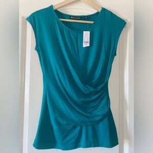 New York & Company Green Ruched Blouse
